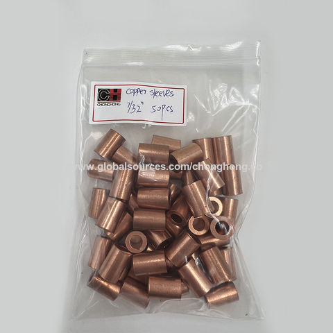 Copper Swage Stops For 5/32 Inch Cable - Choose Qty: 10, 25, 50, Or 100 Pieces