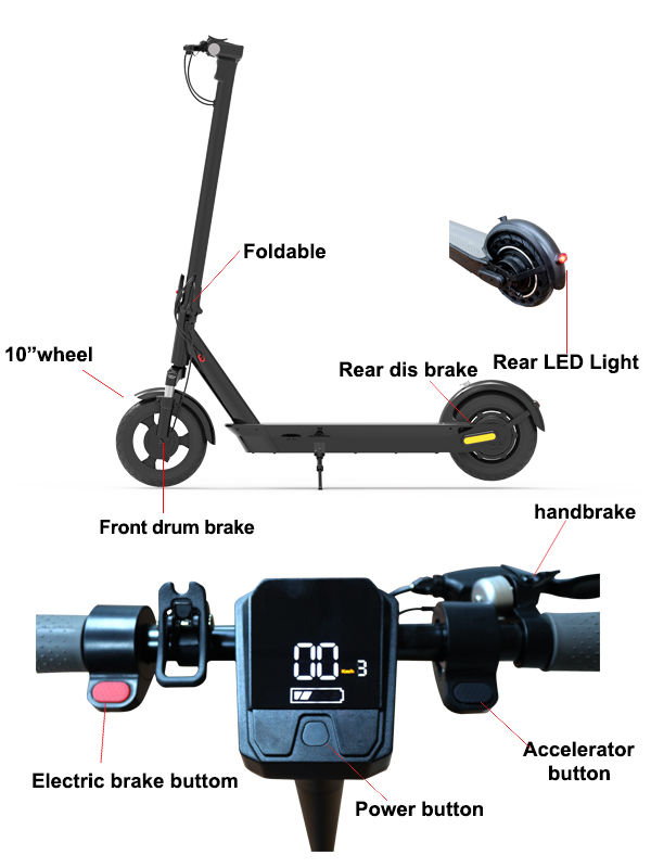 Super Power New Model X10 500w 10inch 25mph Custom Color Electric