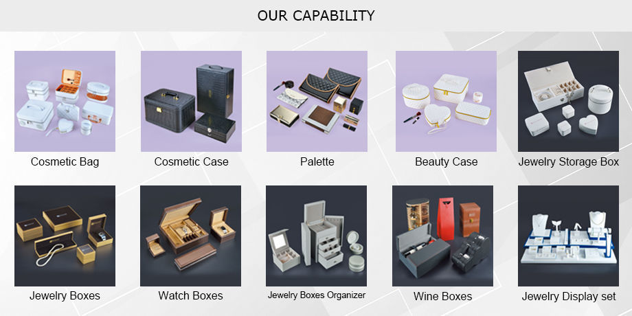 Jewelry box in PU leather, MDF, high-grade, luxury, eco-friendly and customized material supplier