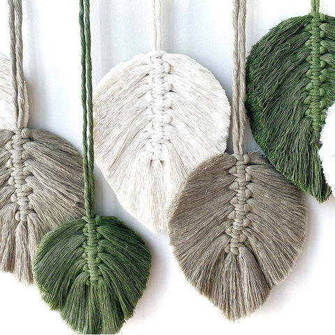 Buy Wholesale China Pretty Green Leaf Shape Macrame Wall Hanging Decor  Wholesale Home Decoration Wall Decor & Home Decoration Wall Decor at USD 3.5