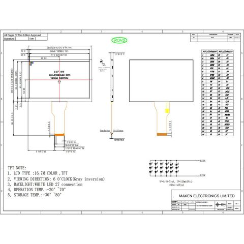 8.0 Inch LCD Module Lvds 40 Pin Connector TFT Display 1024X768 High  Resolution Screen LED Backlight Panel Driver - China TFT Screen and TFT LCD  price