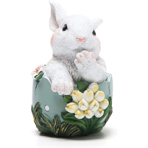 Porcelain Hare Figurine Hand Painted Ceramics Pose Rabbit Miniature Flower  Pot Ornament Bonsai Decor Easter Day Gift Craft - AliExpress