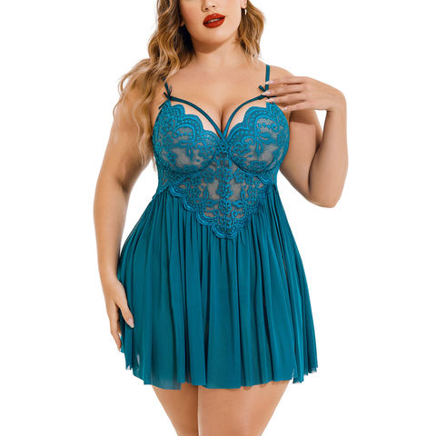 Best Deal for Plus Size Lingerie for Women Sexy Deep V Neck Sheer Lace