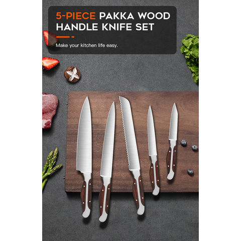 promotional pakka wood handle 5cr15 stainless