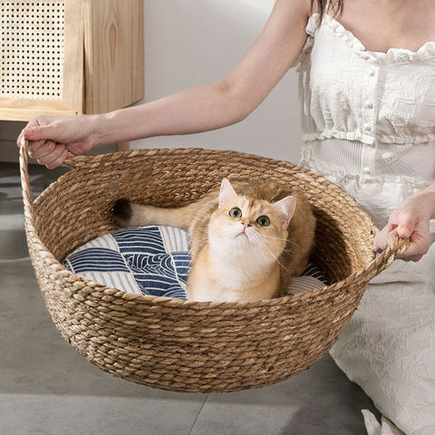 Panier pour chat en corde de coton tressé