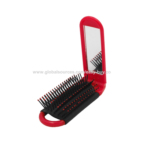 Pentes de cabelo antiestáticos, resistentes a altas temperaturas, com espelho dobrável, pente de presente requintado.