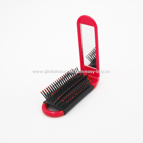 Pentes de cabelo antiestáticos, resistentes a altas temperaturas, com espelho dobrável, pente de presente requintado.
