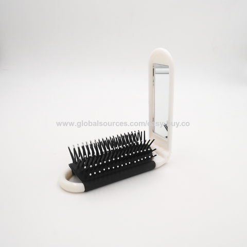 Pentes de cabelo antiestáticos, resistentes a altas temperaturas, com espelho dobrável, pente de presente requintado.