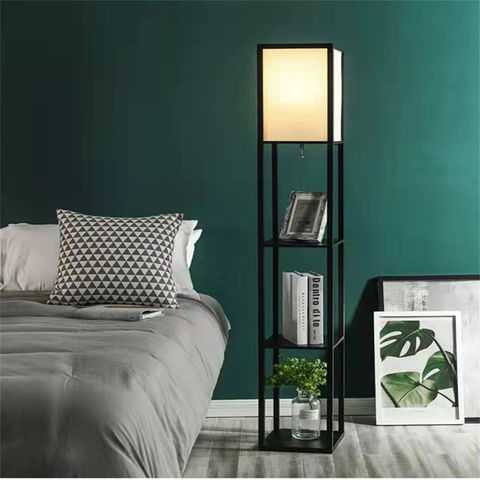 Lámpara de pie LED moderna con pantalla blanca y bombilla LED para sala de estar, lámpara de pie para dormitorio