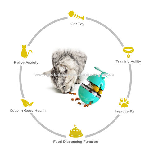 Juguetes multifunción de gato torbellino de gato de la suerte que gotean comida juguetes de diversión interactivos-azul