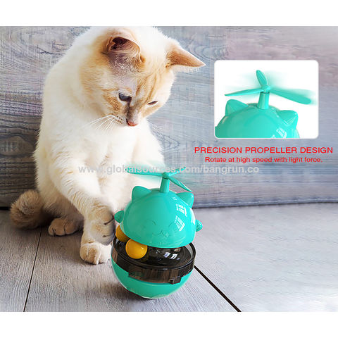 Juguetes multifunción de gato torbellino de gato de la suerte que gotean comida juguetes de diversión interactivos-azul