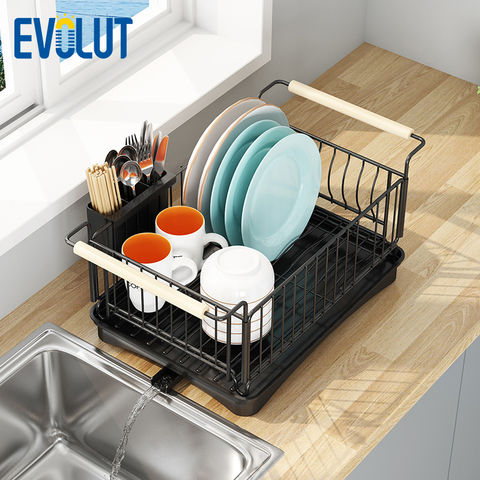 Buy Wholesale China Stainless Steel Plate Bowl Dish Drainer Drying Rack  Kitchen Cabinet Organizer & Dish Rack Cabinet at USD 12.45