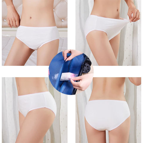 12 Pieces Disposable Underwear White Bikini Underwear Women Travel