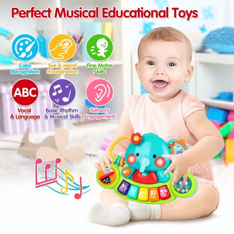Jouets musicaux, bébés filles Montessori, speelgoed 0, 3, 6, 12 mois,  éléphant en