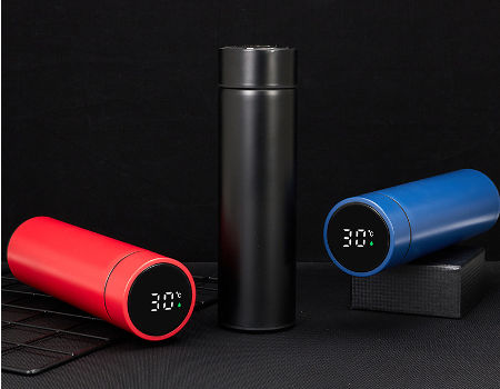 Portable Stainless Steel Water Bottle With Temperature Display