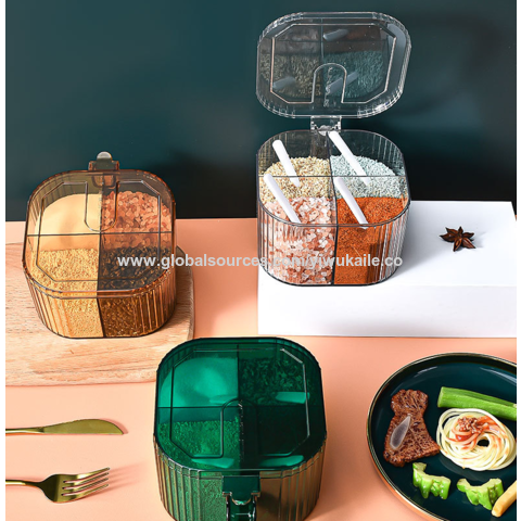 Buy Wholesale China Seasoning Box Home Kitchen Transparent Spice Box One Multi-compartment  Storage Box & Spice Jar Spice Bottle at USD 1.6