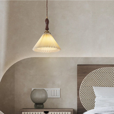 Lustres suspendus vintage, lampes décoratives pour éclairage intérieur, bois massif et cuivre