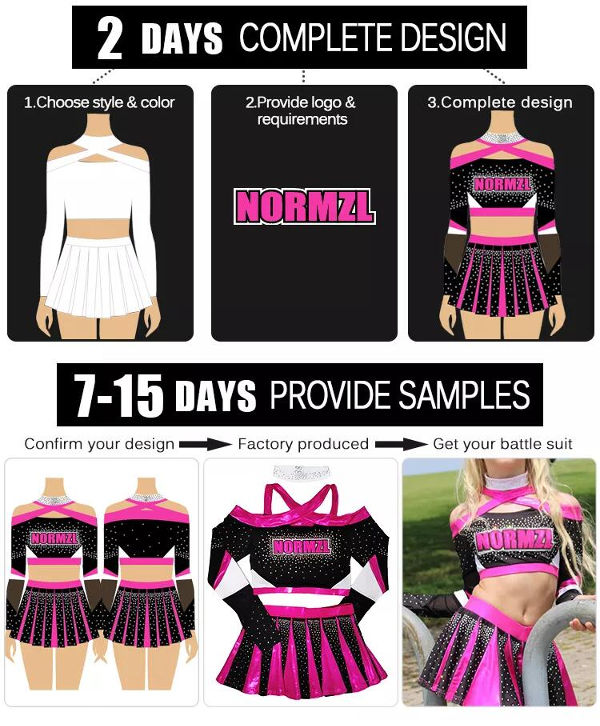 Women's Skirt Suit Basketball Cheerleading Jersey Two Piece Set