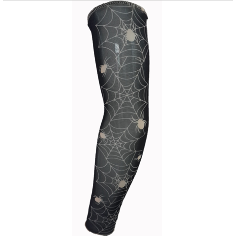 Holographic Spider Web on White Adult Arm Sleeves - Running