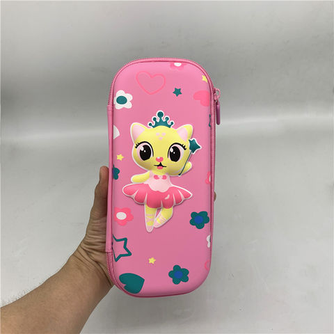Cute Pencil Case Kawaii Pencil Box For Kids Silicone Cartoon Pink