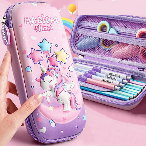 Buy Wholesale China Cartoon Cute Pencil Case School Stationery Box For Kids  High Capacity Pencil Cases Student School Su & Eva Unicorn Cute Pencil Case  at USD 2.34