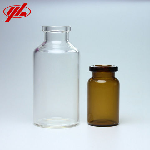 100 x 2ml 4ml 6ml Clear Glass Container With Aluminum Cap Small