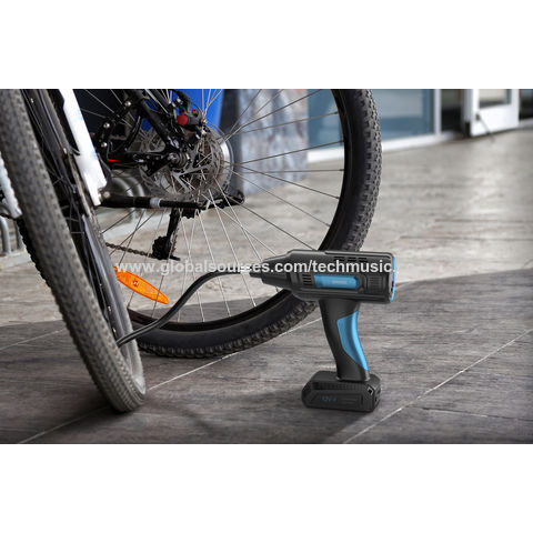 Pompe de pression d'air de vélo multifonction 150PSI Gonfleur électrique  Lampe de cycle de vélo