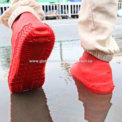 Bottes en Silicone imperméables et antidérapantes, couvre-chaussures  unisexe pour l'extérieur, les jours de pluie