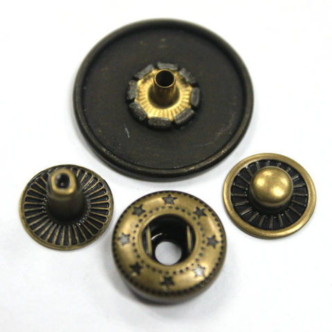 Wholesale 30 Sets 3 Colors Brass Snap Button Kits 