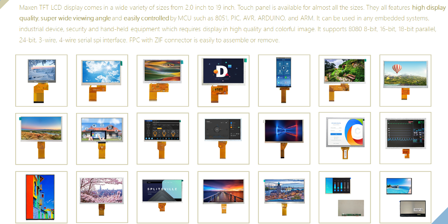 lcd panel specifications free sample