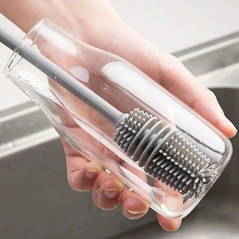 1pc Multi-functional Cleaning Brush With Bendable Cup Lid Brush