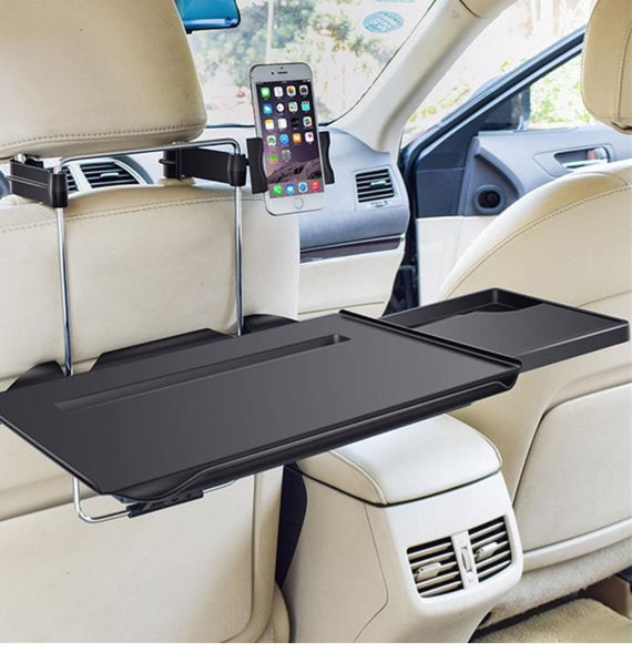 JaneDream Bureau d'ordinateur portable de voiture pliable automatiquement  avec support de téléphone s'adapte à la plupart des véhicules Volant et  banquette arrière pour les voyages 