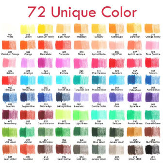 72 Colors Colored Pencils for Adult Coloring Book,Artists Soft