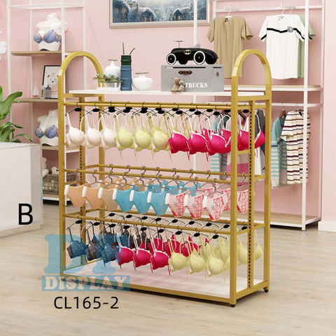 Gold Stainless Steel Bra Display Rack Metal Underwear Display Rack Lingerie Display  Rack Pipe Clothing with Shelves - China Clothing Store Display Stands and Display  Rack price