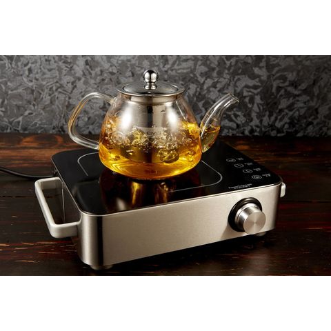 Glass Teapots With Golden Induction Cooker