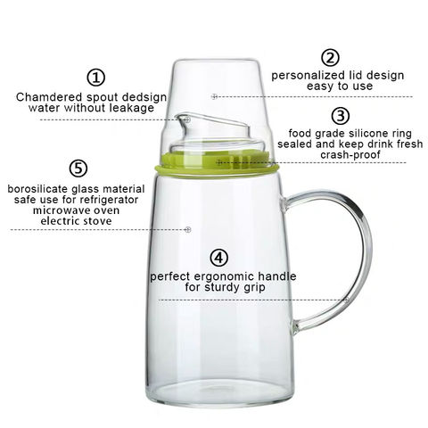 2L Water Pitcher Jug Large-capacity Beverage Dispenser Heat Resistant Drinks  Pitchers With Ergonomic Handle Cold