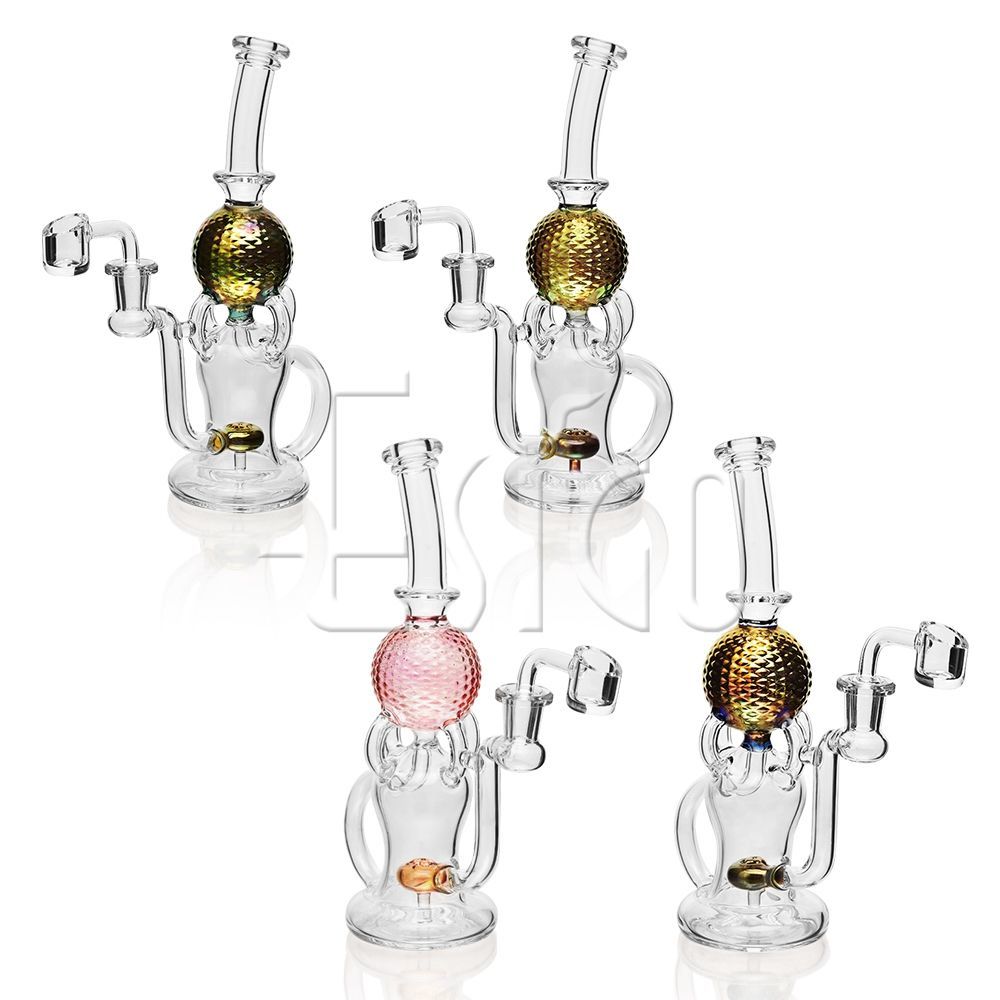 Buy Wholesale China Esigo New Design Golden Fumed Heady Glass Small Good Recycler Function