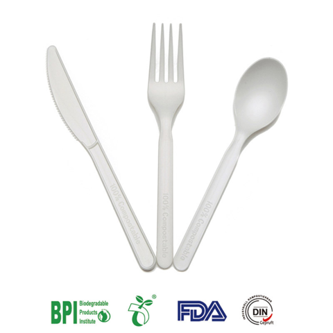 Achetez en gros Compostable Bagasse Couverts à Emporter Couverts  Biodégradable Jetable Couteau Fourchette Cuillère Ensemble Vaisselle  Biodégradable Chine et Vaisselle Jetable à 0.03 USD