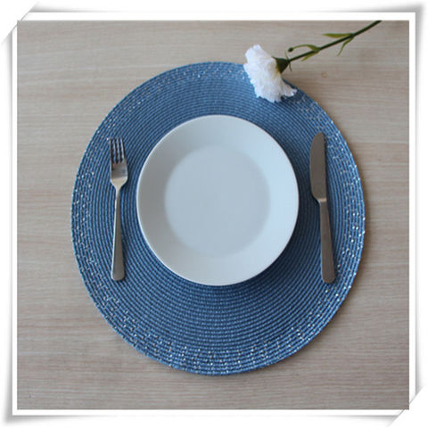 Bulk Buy China Wholesale Round Woven Non-slip Placemats, Cotton