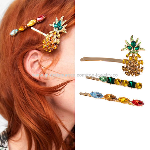 Grampos de cabelo Menina Geométrica Cristal Barrettes Grampos de cabelo personalizados SEDEX 4P e fábrica auditada pela L'Oreal