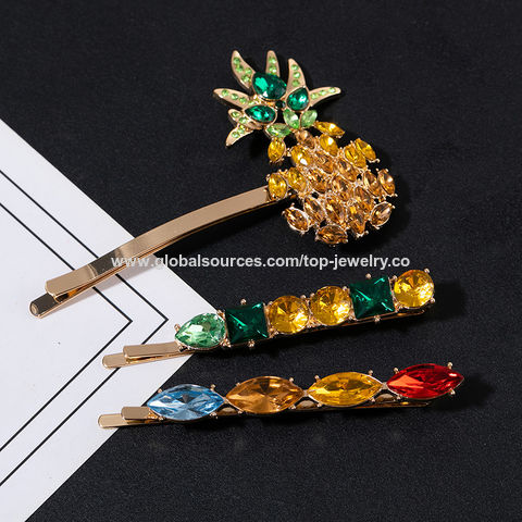 Grampos de cabelo Menina Geométrica Cristal Barrettes Grampos de cabelo personalizados SEDEX 4P e fábrica auditada pela L'Oreal