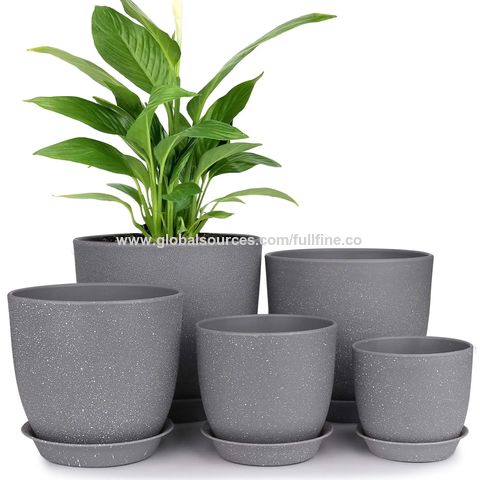 Buy Wholesale China Flower Pots, 5 Pack 6 Inch Plastic Plant Pots