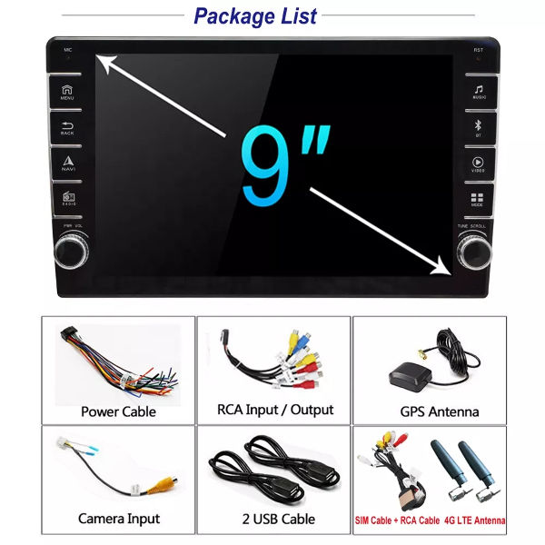 Radio Estéreo Universal ajustable para coche, 1 Din, Android, pantalla  táctil de 7 pulgadas, FM, cuatro núcleos, navegación GPS, Apple Carplay,  Android