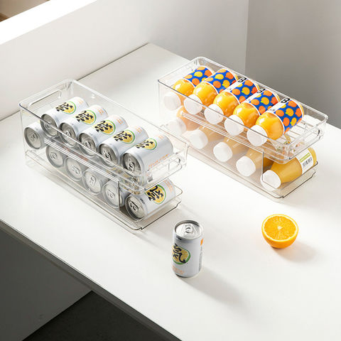 Double Layer Soda Can Organizer For Refrigerator Beverage Can Dispenser For  Canned Beer Soda Automatic Rolling Can Storage Box