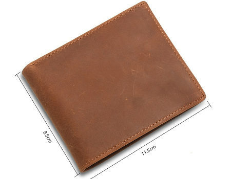 Factory High quality fashion crazy horse leather leisure wallet for men supplier