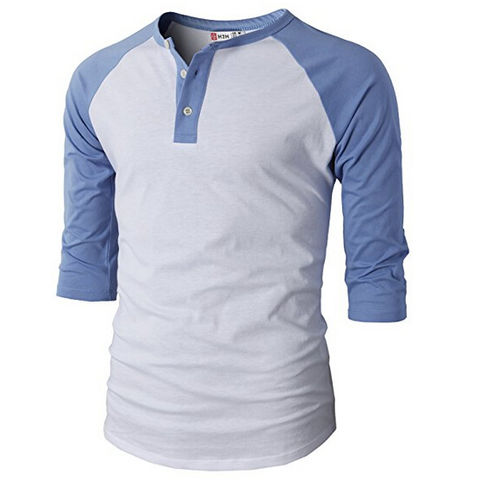 Eco-jersey Three-quarter Sleeve Raglan Henley T-shirt