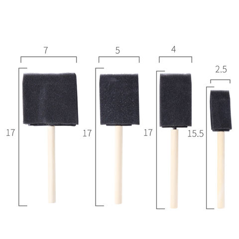 Foam Paint Brushes 4 Pcs Sponge Brushes Sponge Paint Brush with Wooden  Handle Foam Brushes for Painting Foam Brushes for Staining Paint Sponges  Foam Sponge Brush 