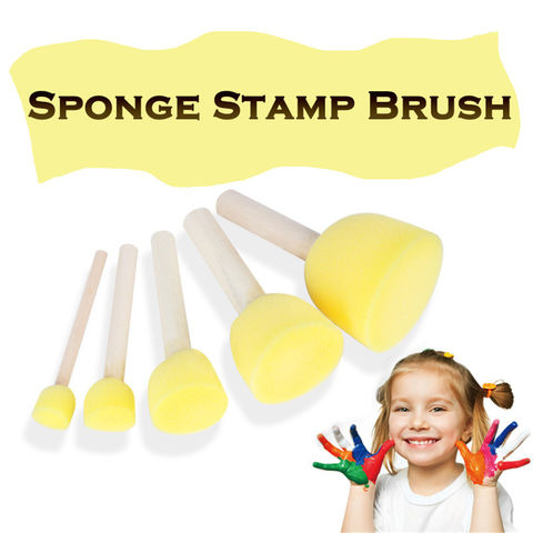 100 PCS Drawing Sponge Brushes Painting Pen Tool Round Paint Sponge for  Home