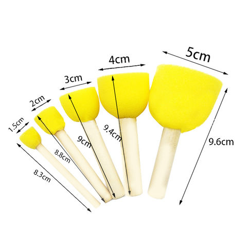 24 Pcs Foam Brush Set, Foam Paint Brushes, Wood Handle Sponge