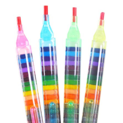 12-Color Rainbow Pencils Stackable Crayob For Kids Party Favors Pencils For  Kids Teens & Students School Office Supplies